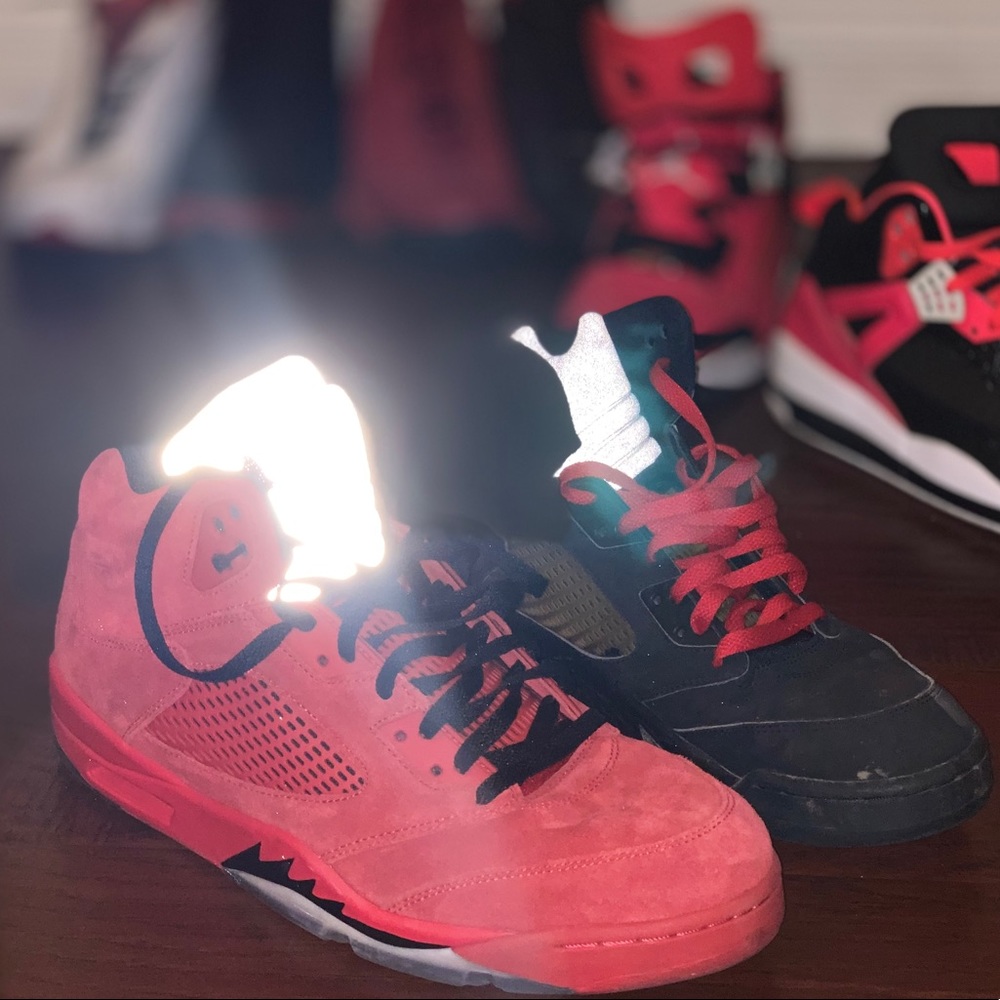 Air Jordan Retro 5 Red Suede & Raging Bull 3M